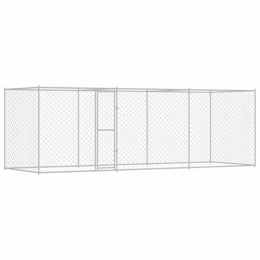 Jaula Para Perro Plateado 600 X 200 X 200 Cm Acero Galvanizado_0