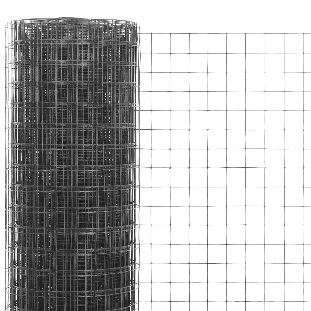 Alambrada De Gallinero Acero Revestimiento Pvc Gris 25x1 M / Vetonek_1