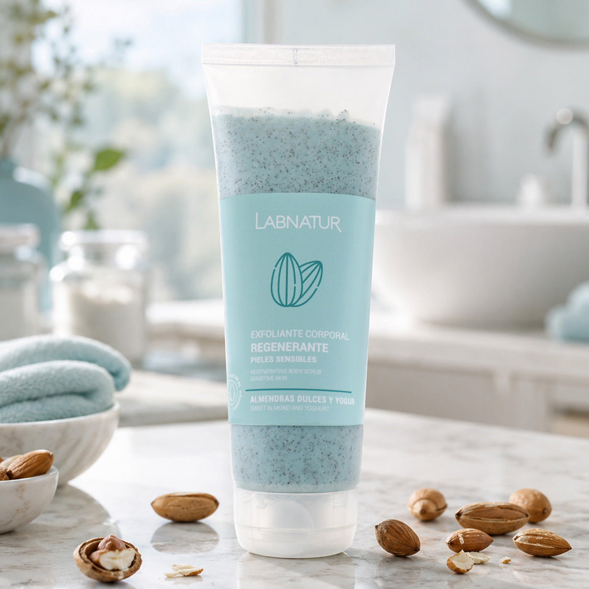 Exfoliante Corporal de Almendras Dulces y Yogur Labnatur 250 ml | Exfoliación Suave | Piel Sensible | Renovación_1