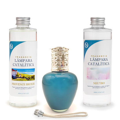 Pack Ahorro Lámpara Catalítica Aqua Marina + Fragancia Provence Breeze 200ml + Limpiador Neutro 200ml + Mecha Repuesto_0
