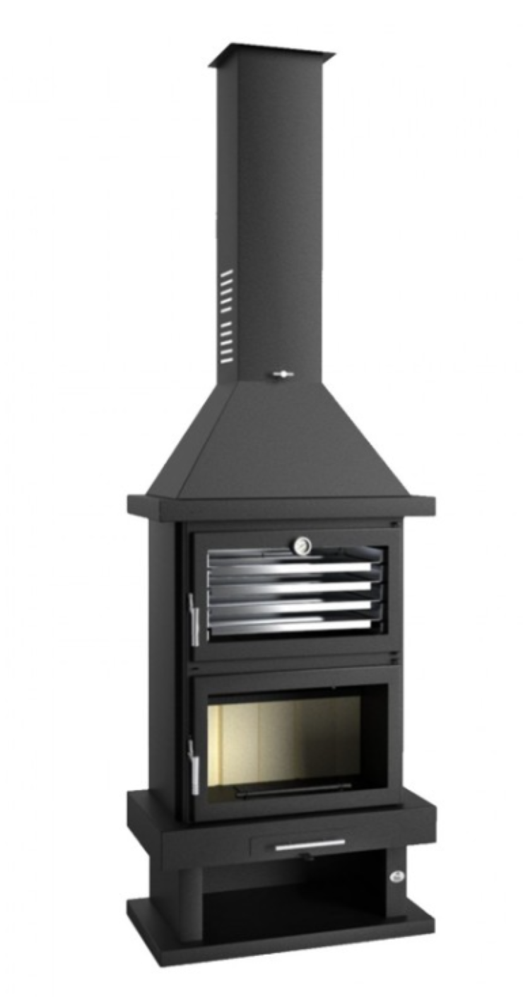 BRICOSOL Chimenea de leña frontal con horno FM MODELO C-200 H_0