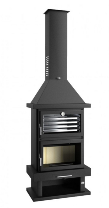BRICOSOL Chimenea de leña frontal con horno FM MODELO C-200 H_0