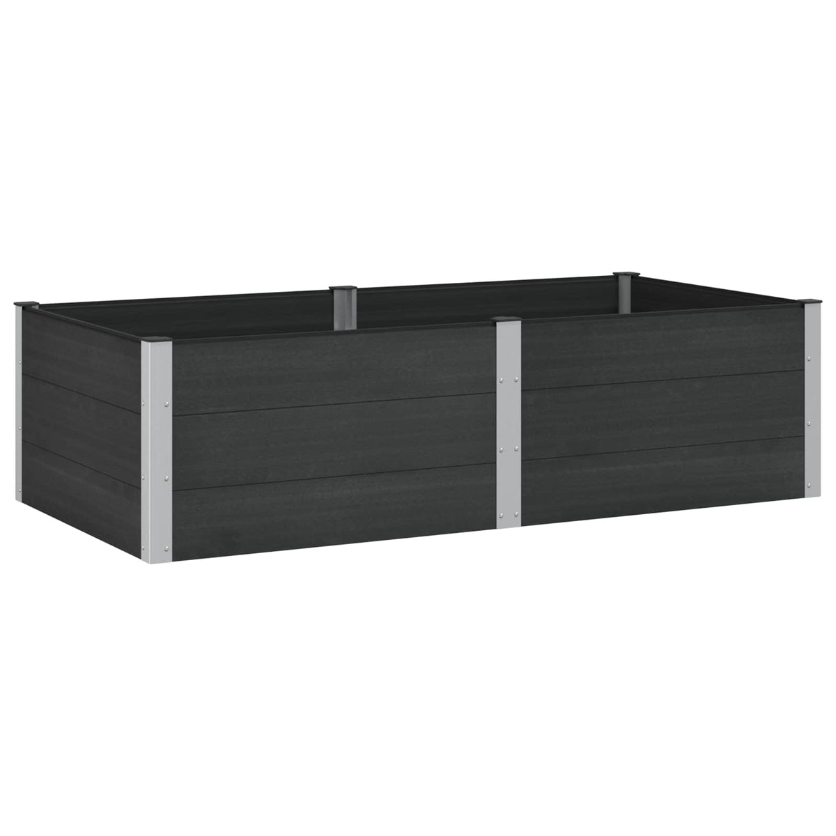 Arriate Elevado Negro 200 X 100 X 54 Cm Wpc Y Aluminio_0