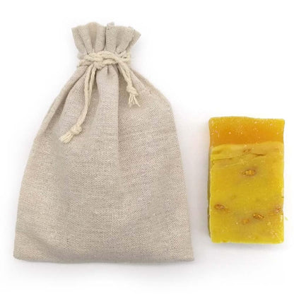 Jabón Natural Limón 90g En Bolsa Regalo De Yute - Piel Grasa, Previene El Acné Y Puntos Negros - Aclara Las Manchas_2