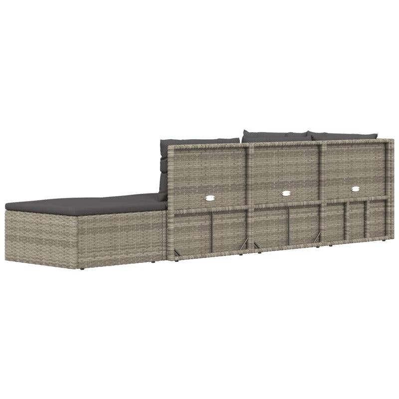 Vidaxl Set De Muebles De Jardín 5 Pzas Y Cojines Ratán Sintético Gris_5