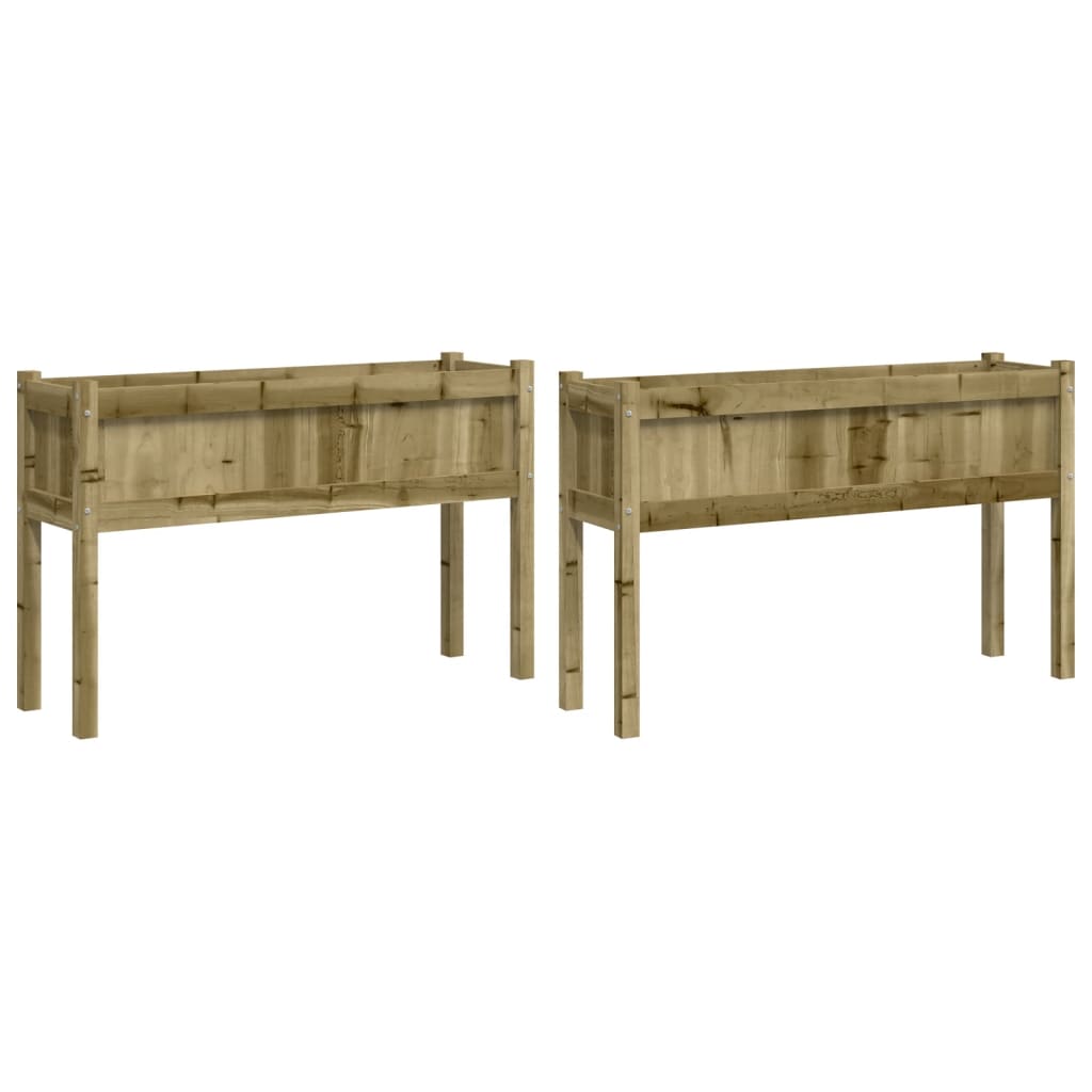 Jardineras Con Patas 2 Uds Madera De Pino Impregnada_0