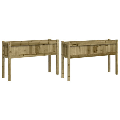 Jardineras Con Patas 2 Uds Madera De Pino Impregnada_0