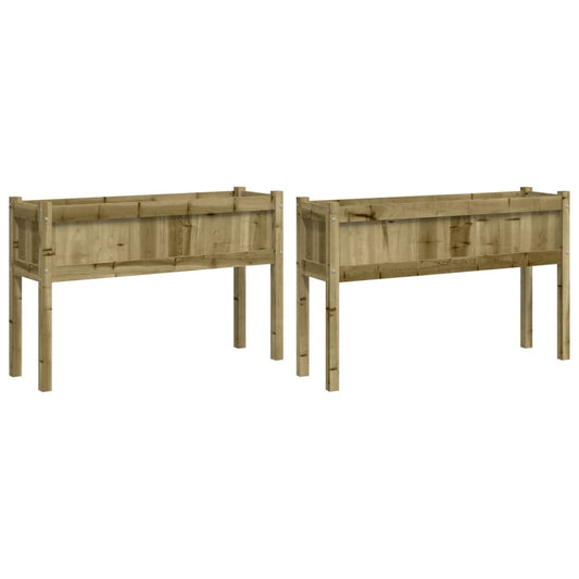 Jardineras Con Patas 2 Uds Madera De Pino Impregnada_0