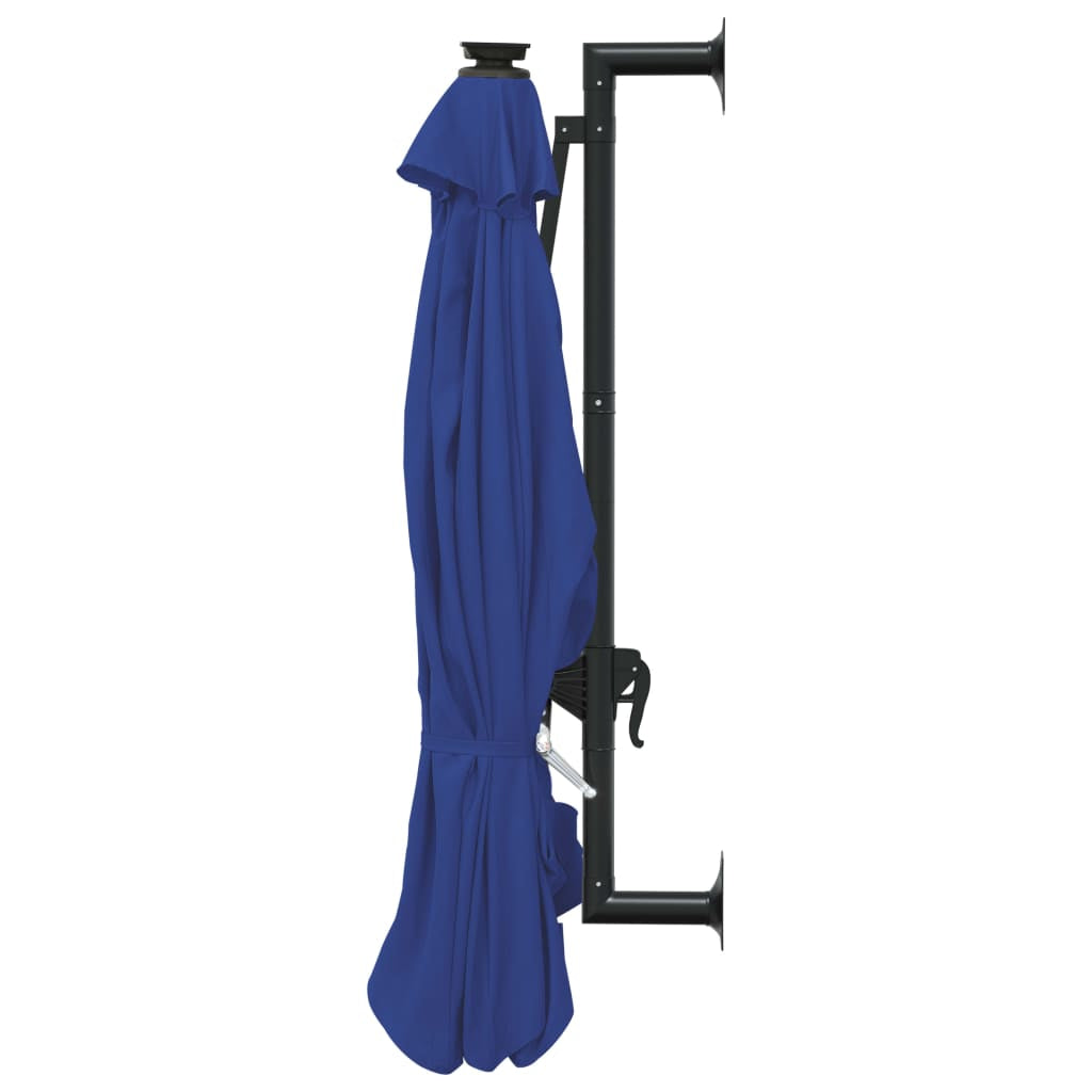 Vidaxl Sombrilla De Jardín De Pared Con Luces Led Azul 300 Cm_4