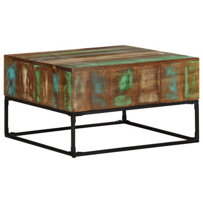 Mesa De Centro Madera Maciza Reciclada 68x68x41 Cm._3