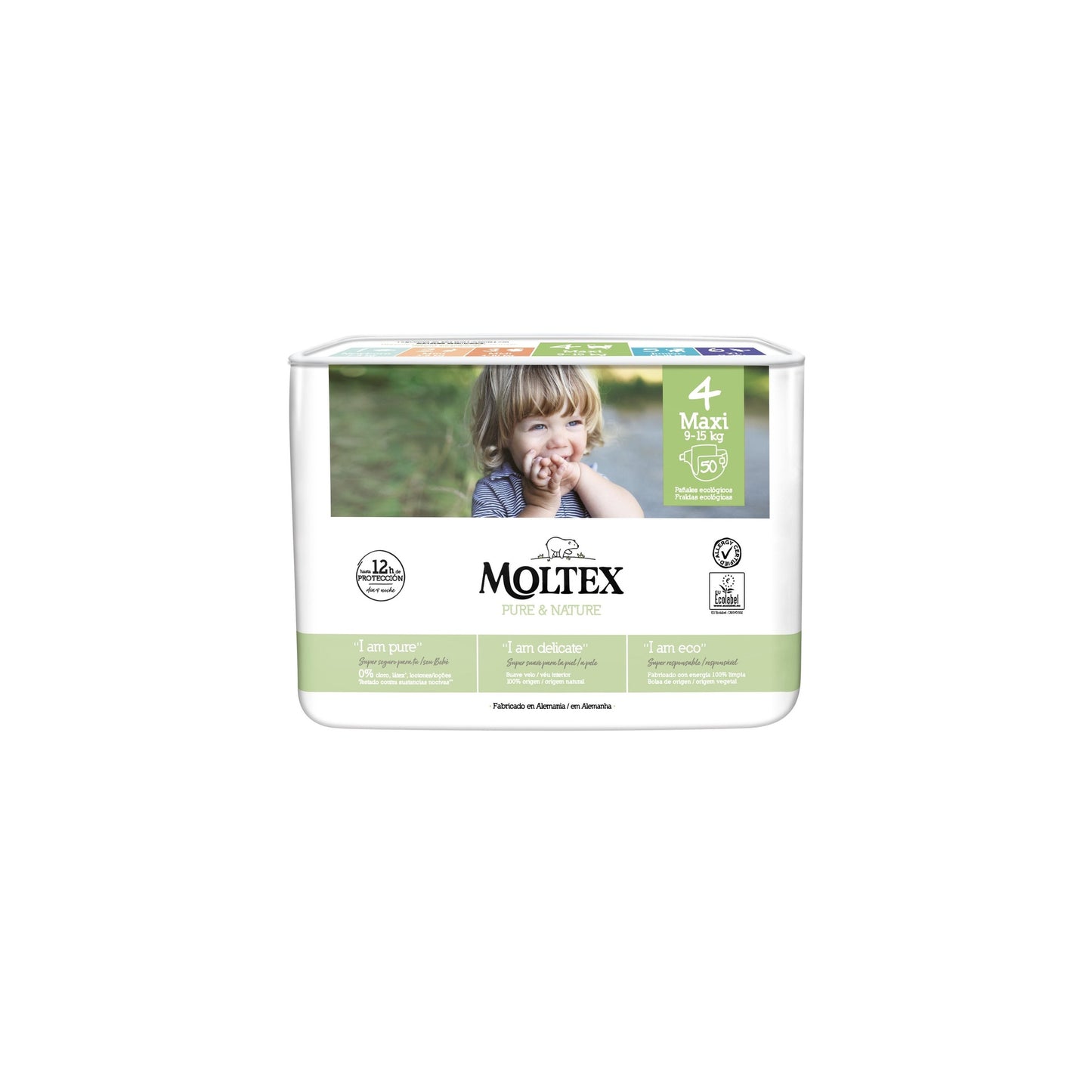 Fraldas Moltex Pure &amp; Nature T4 (9-15 kg), 50 unidades