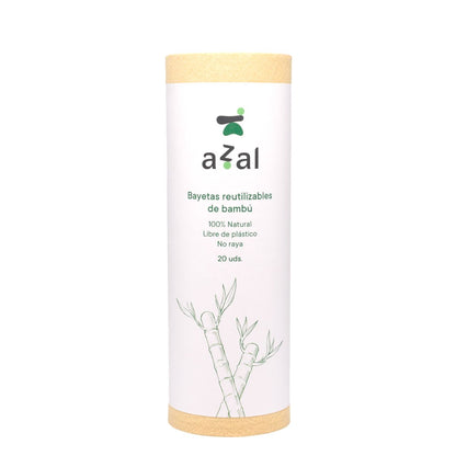 Azal-Bayeta de fibra de bambú 30x50. Rollo de 20 uds. Sin blanquear. 100 gsm