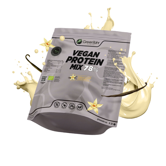 Mistura de proteína vegan ORG. ECO 75% baunilha 750g Embalagem XXL