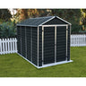 Telheiro de jardim com claraboia 303x185x217 cm cinzento escuro 