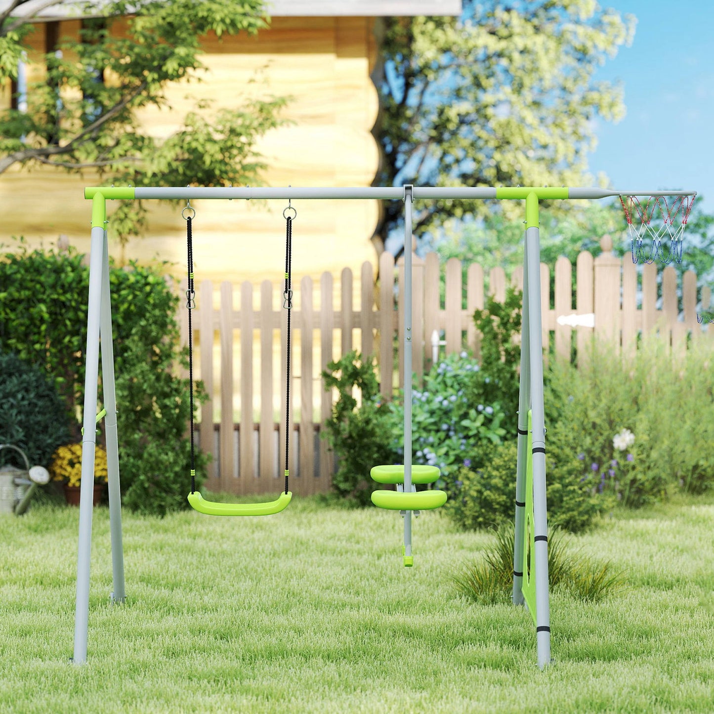 Aiyaplay Columpios Para Niños De +3 Años 4 En 1 Verde_1