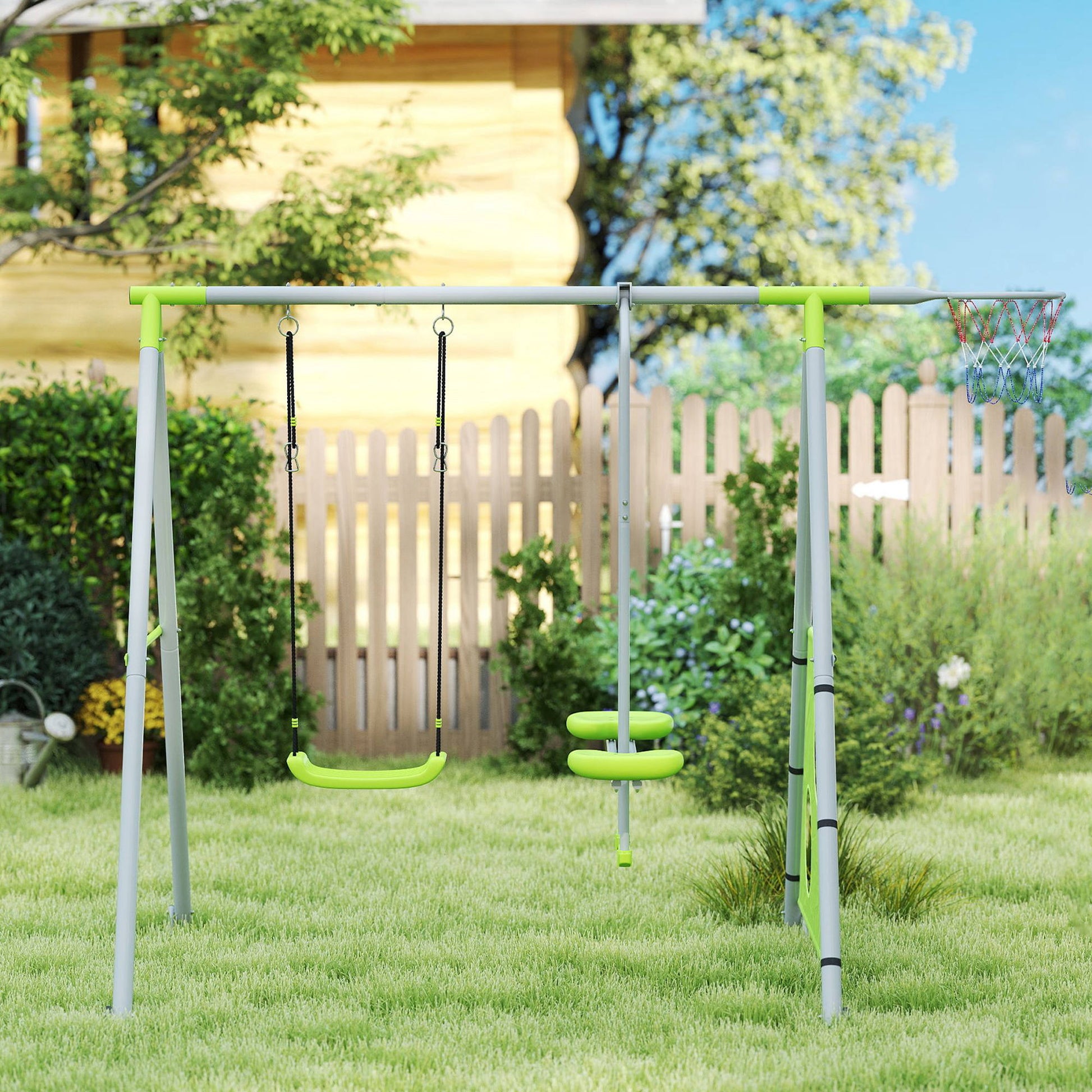 Aiyaplay Columpios Para Niños De +3 Años 4 En 1 Verde_1
