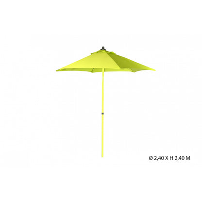 Sombrilla Redonda De Aluminio Y Poliéster 2,4 M Verde - Mobiliario De Jardín - Sombrilla Recto_0