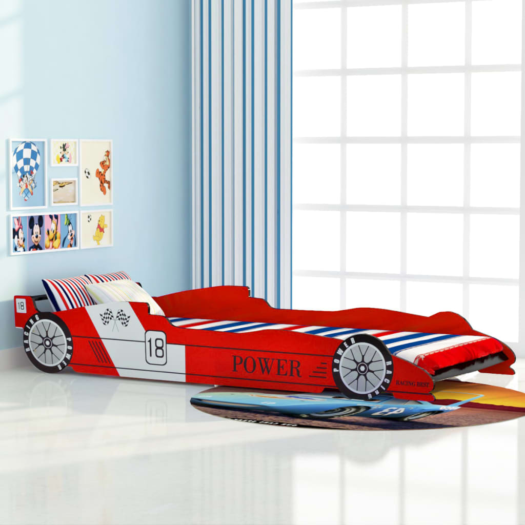 Cama Con Forma De Coche De Carreras Para Niños Roja 90x200 Cm / Vetonek_4