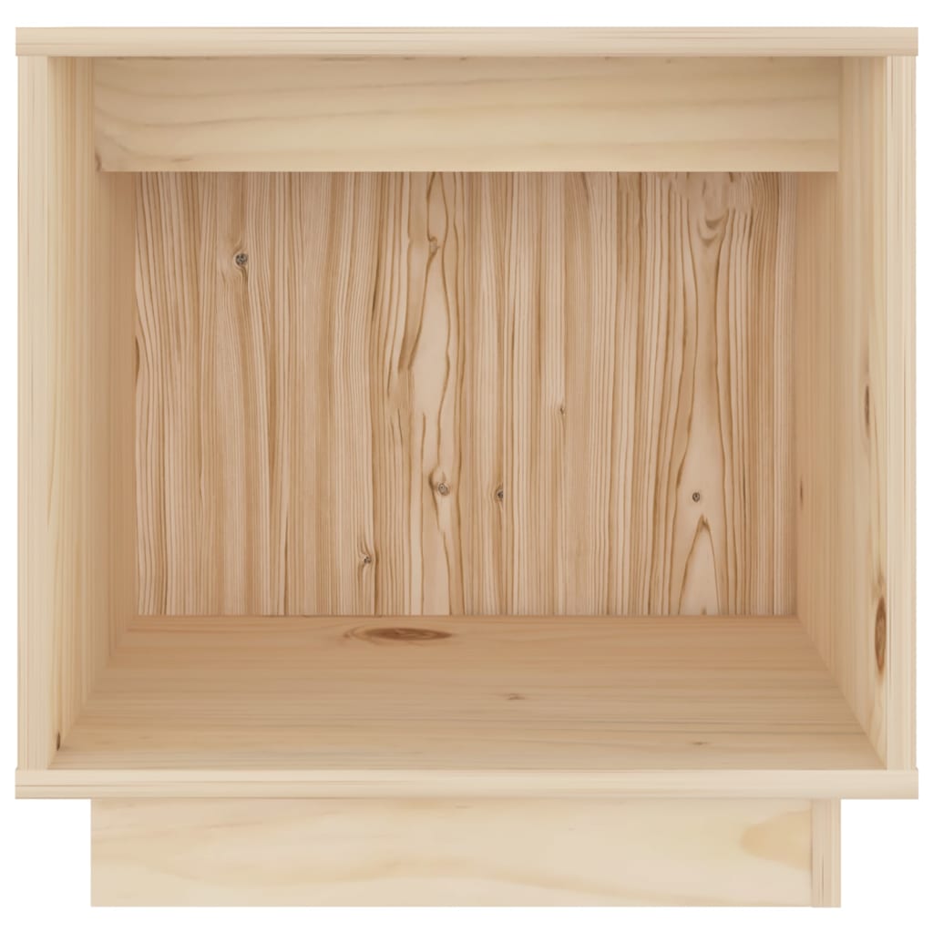 Mesita De Noche De Madera Maciza De Pino 40x30x40 Cm_2