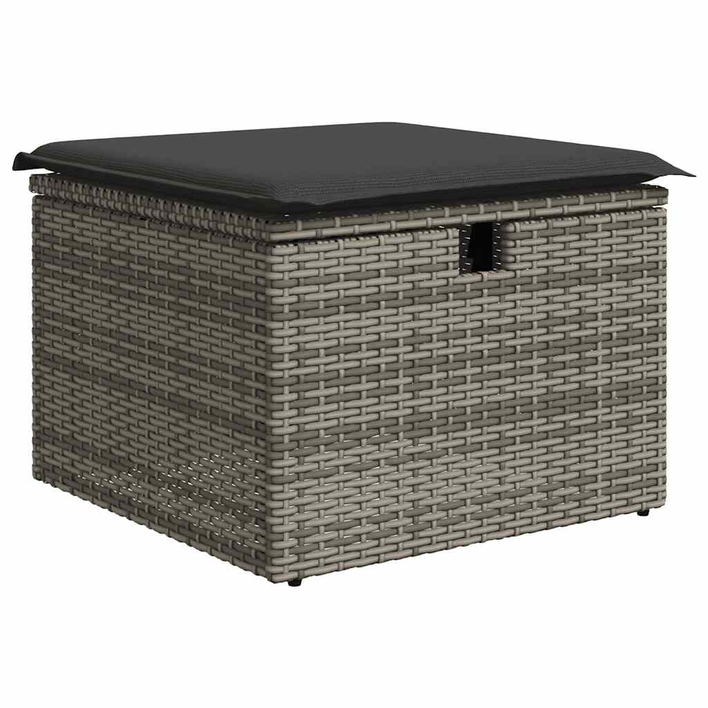 Set Sofás Jardín Y Cojines 5 Pzas Ratán Sintético Acacia Gris / Vetonek_3