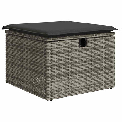 Set De Sofás De Jardín Con Cojines 9 Pzas Ratán Sintético Gris / Vetonek_5