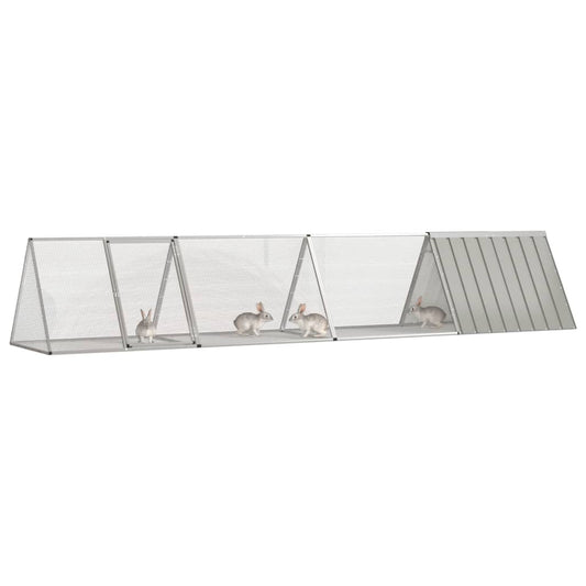 Jaula Para Conejos Acero Galvanizado Gris 403,5x80,5x71 Cm_0