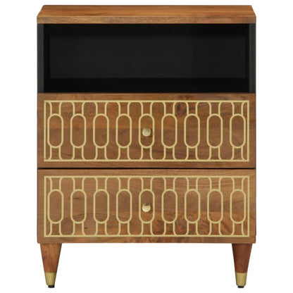 Mesita De Noche Madera Maciza De Mango 50x33x62 Cm_0