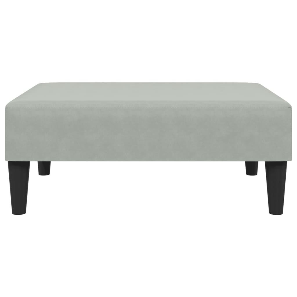 Sofá Cama De 2 Plazas Con Taburete Terciopelo Gris Claro / Vetonek_5