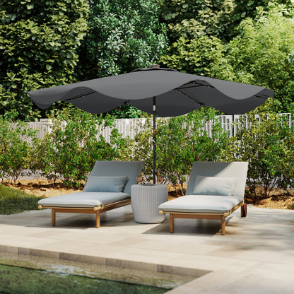 Outsunny Sombrilla De Jardín Ø292x254 Cm Con 32 Luces Led Solares Gris Oscuro_4