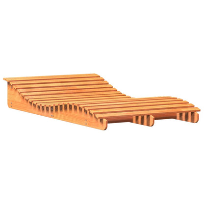 Tumbona De Madera Maciza De Pino Marrón Cera 205x110x31,5 Cm / Vetonek_2