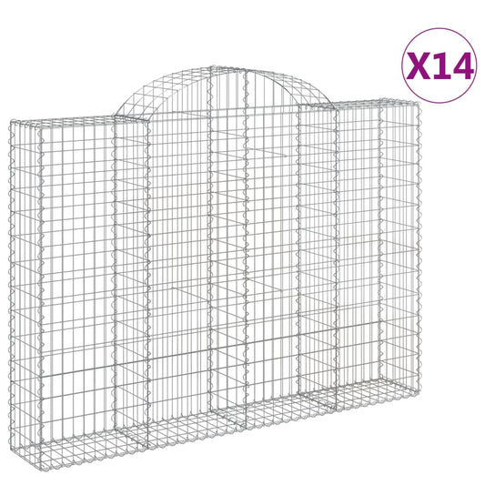 Cestas Gaviones 14 Uds Forma De Arco Hierro 200x30x140/160 Cm_0