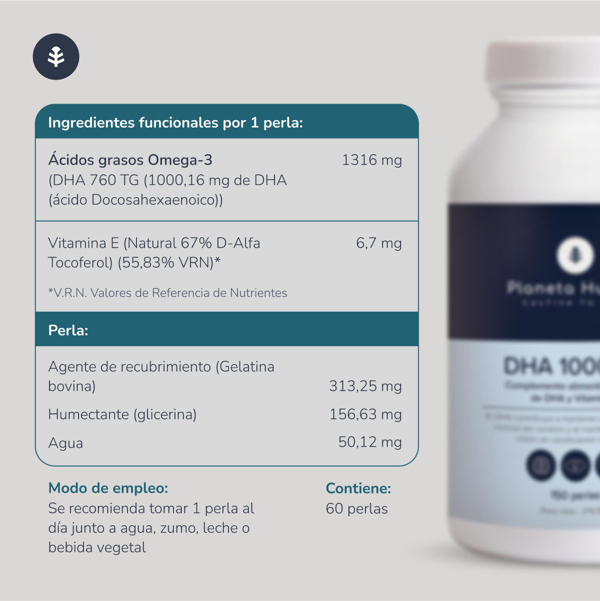 DHA 1000 mg Planet Garden 60 pérolas