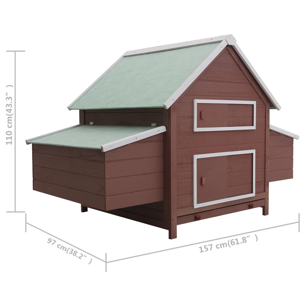 Vidaxl Gallinero De Madera Marrón 157x97x110 Cm_2