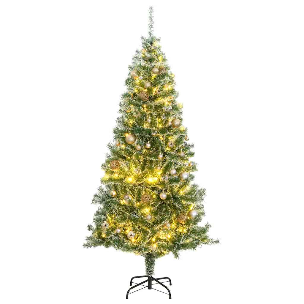 Vidaxl Árbol De Navidad Artificial Con 300 Led Bolas Y Nieve 240 Cm_0