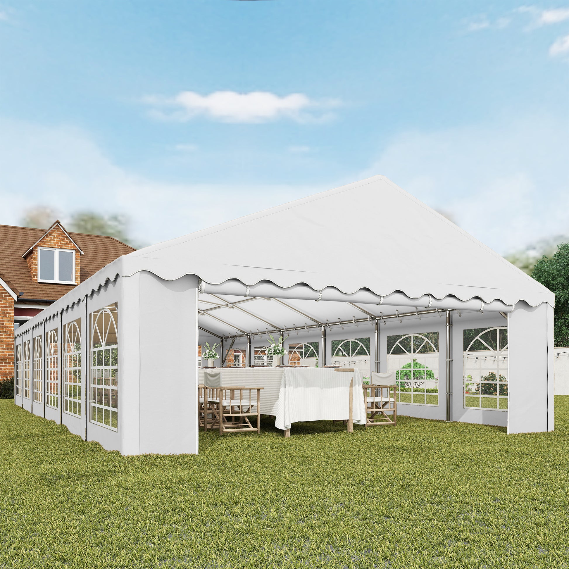 Outsunny Carpa Para Fiesta 12x6 M Outsunny Carpa Para Fiesta 12x6 M Blanco_4
