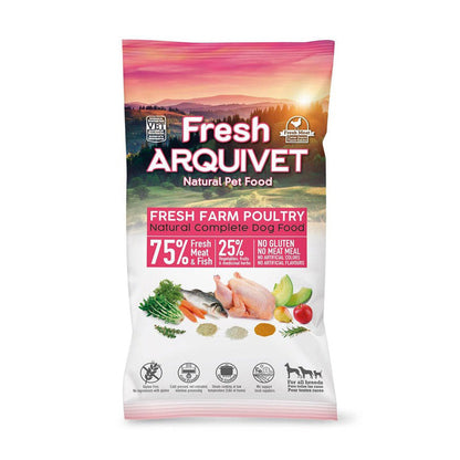 Fresh Farm Poultry Arquivet Alimento completo semi-húmido para cães 100 g