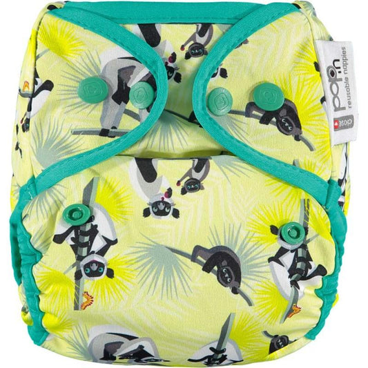 Fralda reutilizável de bambu Lemur Close Parent Pop-in com botões de pressão