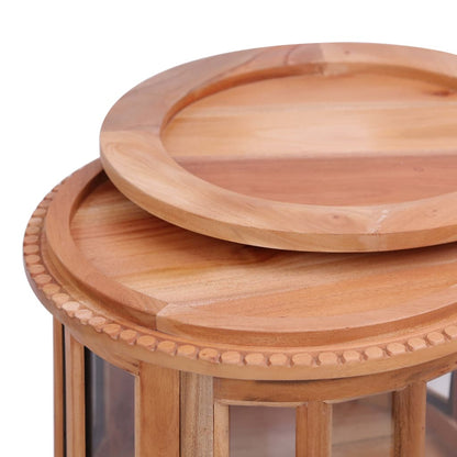Armario Vitrina De Madera Maciza De Caoba Natural 50x50x76 Cm_3