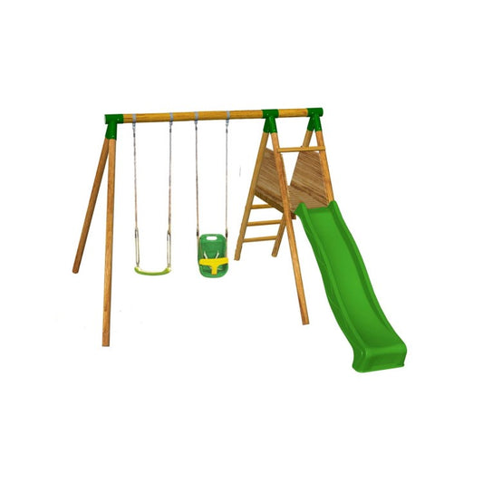 Parque Infantil Masgames Mauna Loa L (madera Redonda) 2 Asientos Planos + 1 Asiento Extra Bebe._0