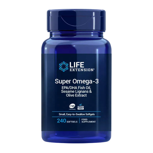 Super Ómega-3 EPA/DHA, Óleo de Peixe, Sésamo, Lignanas e Extrato de Oliva, Life Extension, 240 esferas