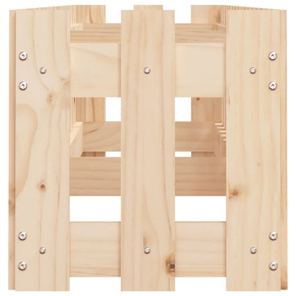 Arriate Elevado Jardín Con Valla Madera Maciza Pino 200x30x30cm_5