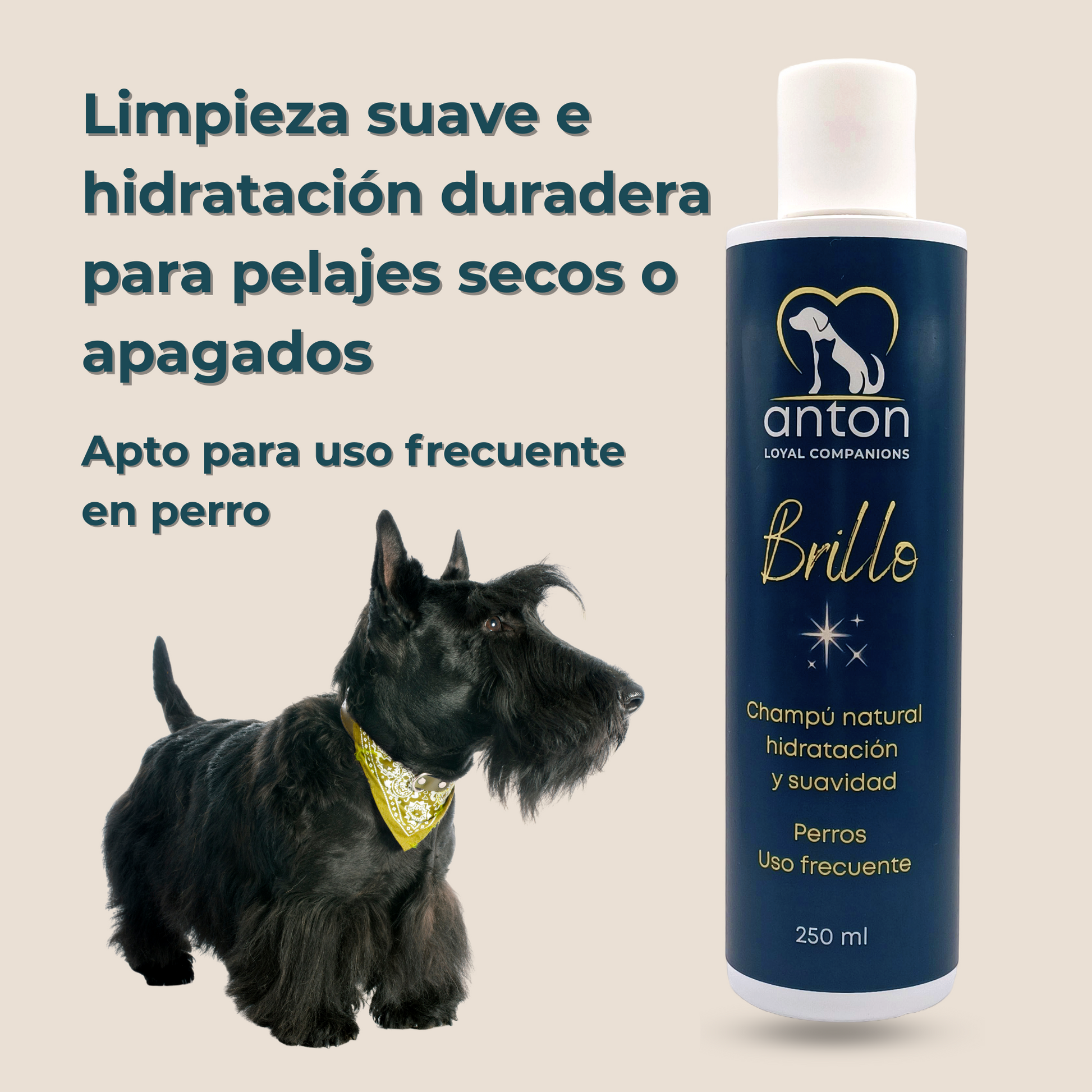 Champú natural para perros Brillo – hidratación y suavidad 250 ml_1
