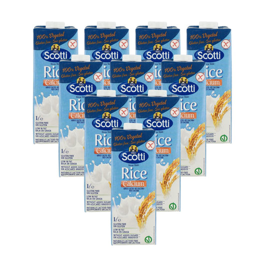 Pack de 10 Bebidas de Arroz com Cálcio Scotti 1 L