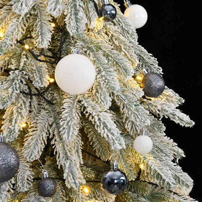 Vidaxl Árbol De Navidad Artificial Con 150 Leds Bolas Y Nieve 150 Cm_1