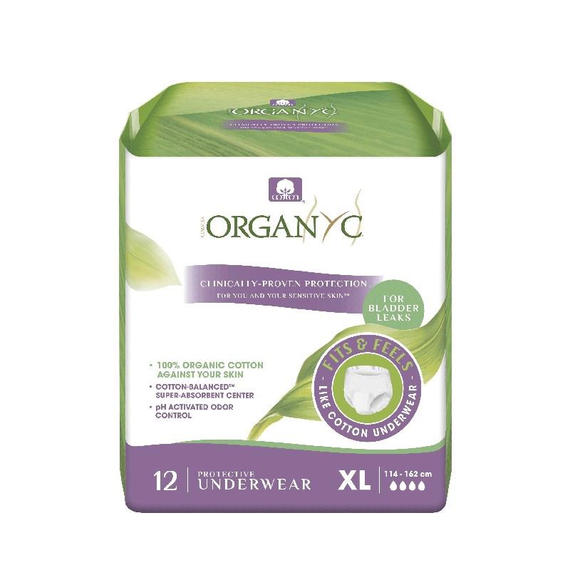 Fraldas de algodão para incontinência tamanho XL (113-163 cm) Organyc 12 unidades
