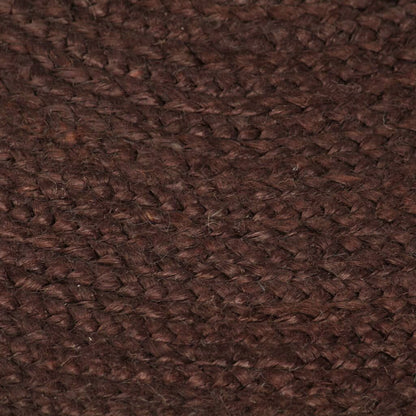 Vidaxl Alfombra De Yute Tejida A Mano Redonda Marrón 90 Cm_4