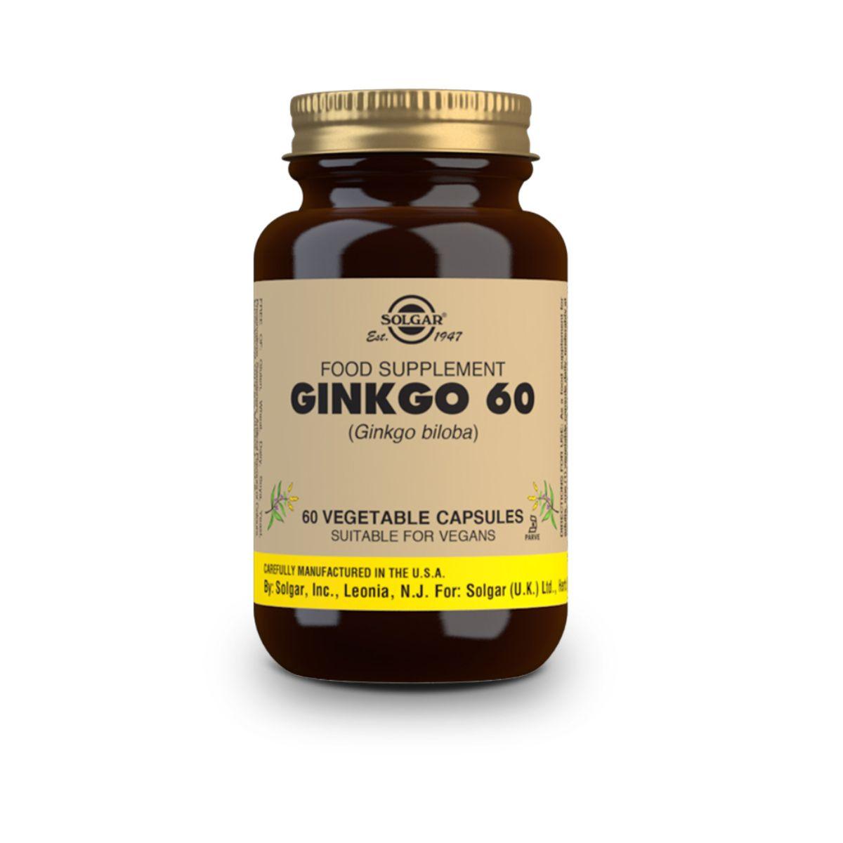Ginkgo 60, 60 cápsulas vegetais