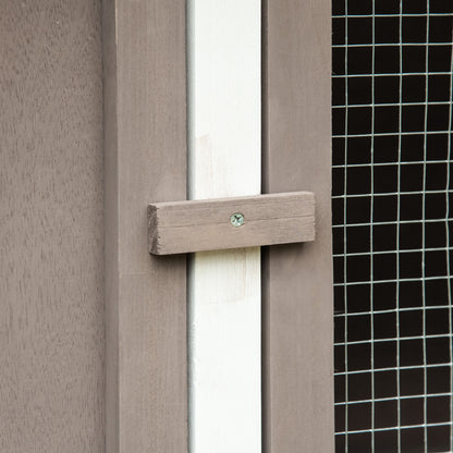 Pawhut Conejera De Madera 100x47x91 Cm Con Techo Asfáltico Puertas Con Pestillo_4