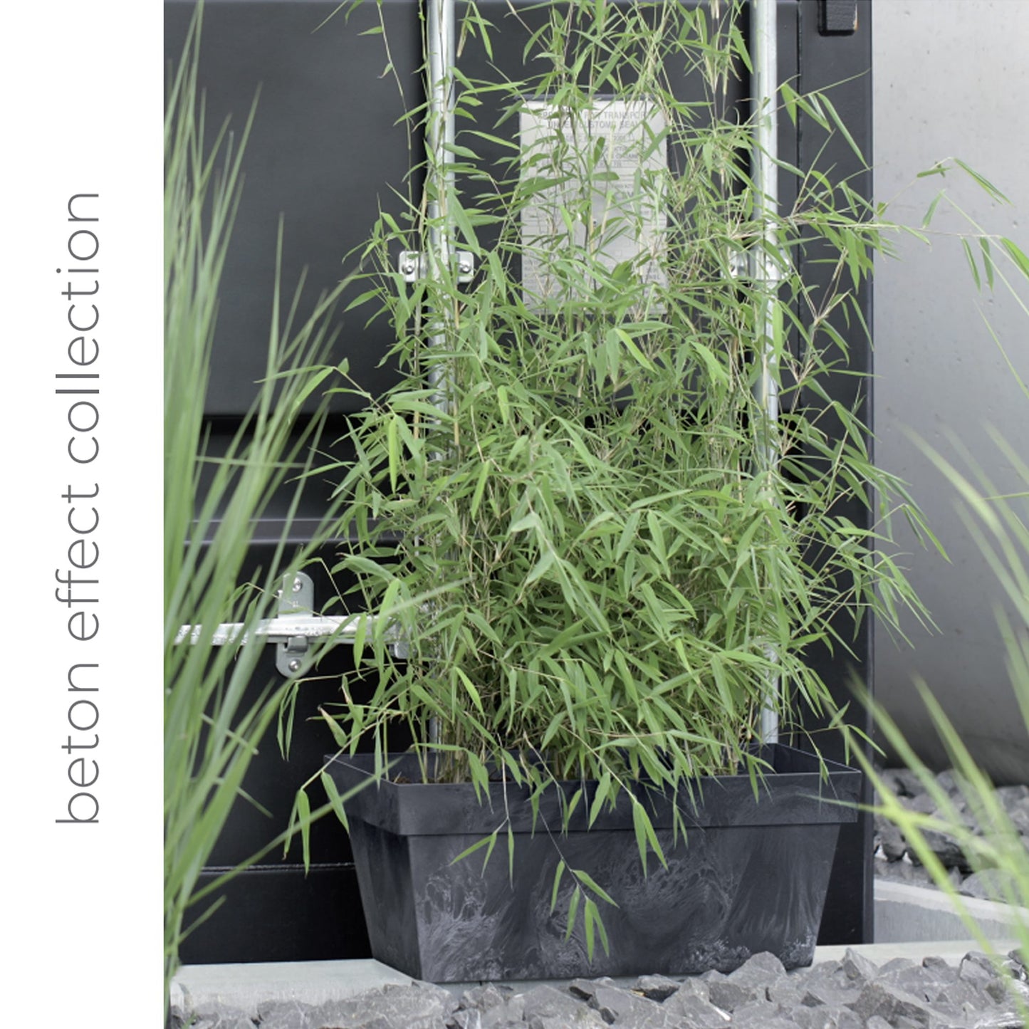 Maceta Cube Beton Effect 0,6l., Dimensiones (mm) 110x110x97, Color Antracita