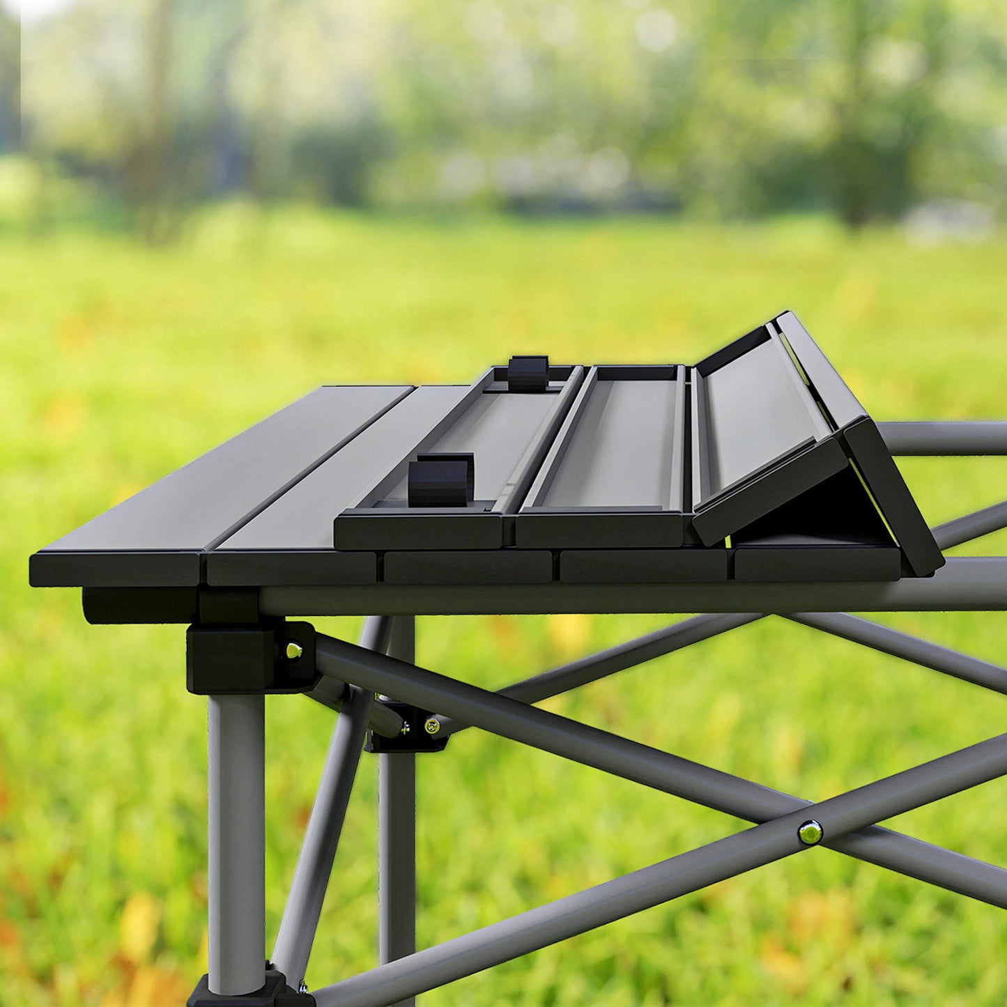 Outsunny Conjunto De Mesa Y Sillas De Camping Plegables Con Bolsillos Laterales_3